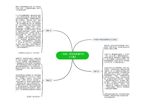 一年级一件快乐的事作文【三篇】