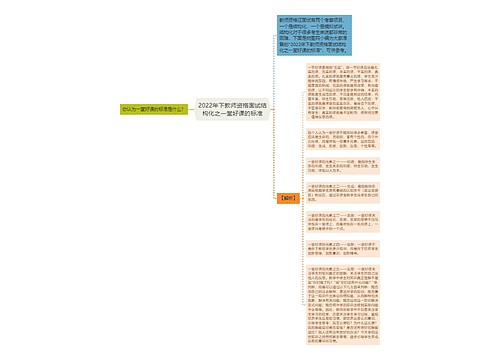 2022年下教师资格面试结构化之一堂好课的标准