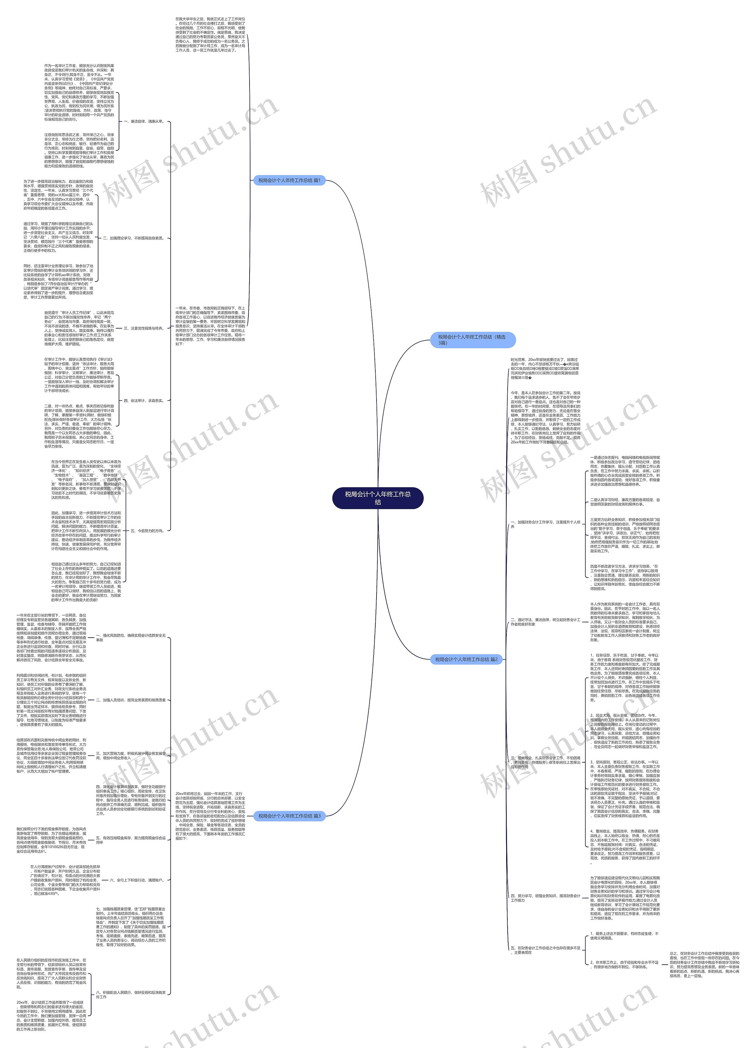 税局会计个人年终工作总结思维导图