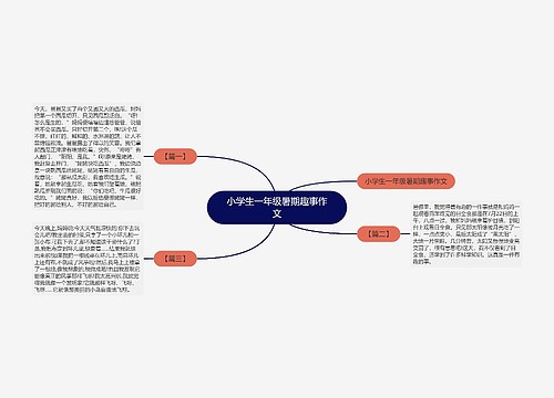 小学生一年级暑期趣事作文