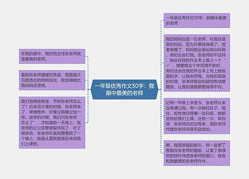 一年级优秀作文50字：我眼中最美的老师