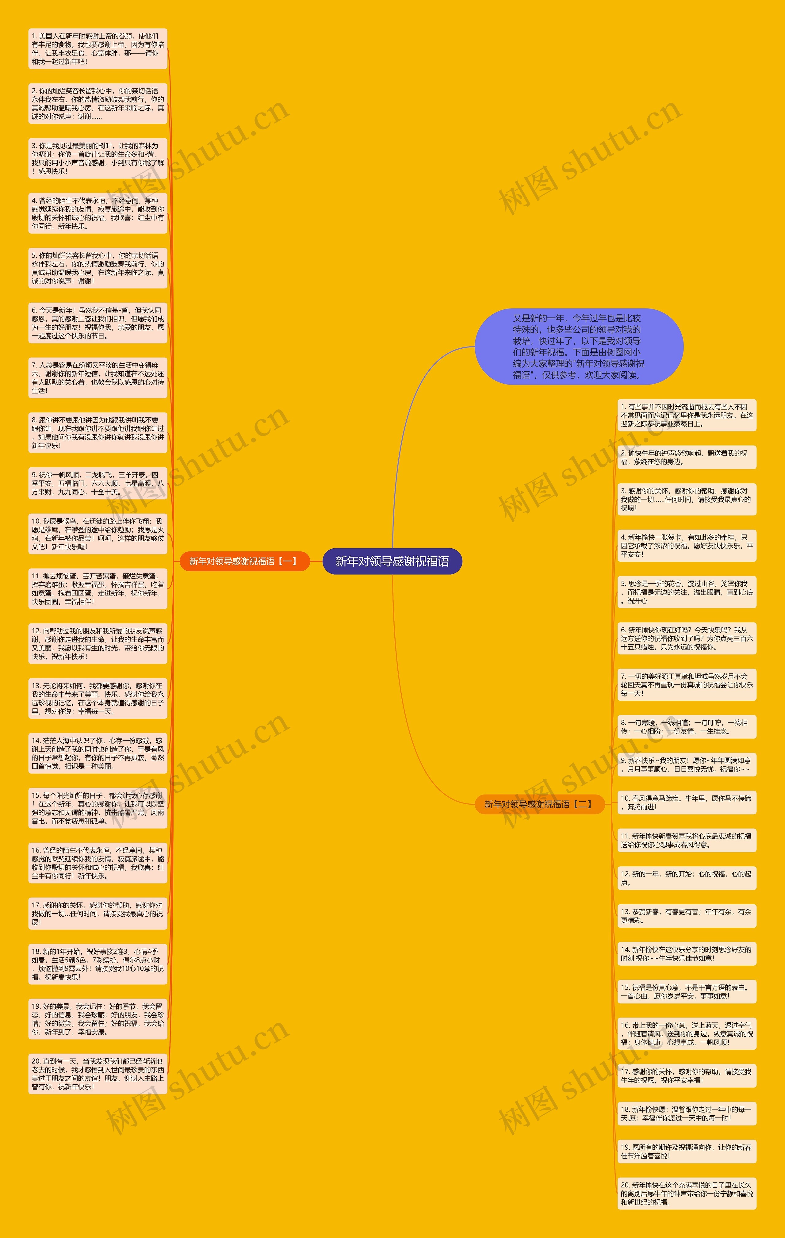 新年对领导感谢祝福语思维导图