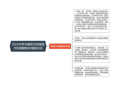 2023中学中国现代史铸造共和国钢铁长城知识点