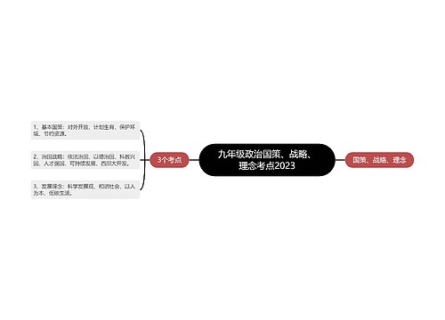 九年级政治国策、战略、理念考点2023