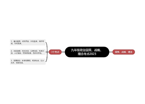 九年级政治国策、战略、理念考点2023