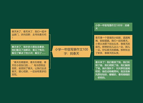 小学一年级写景作文100字：找春天