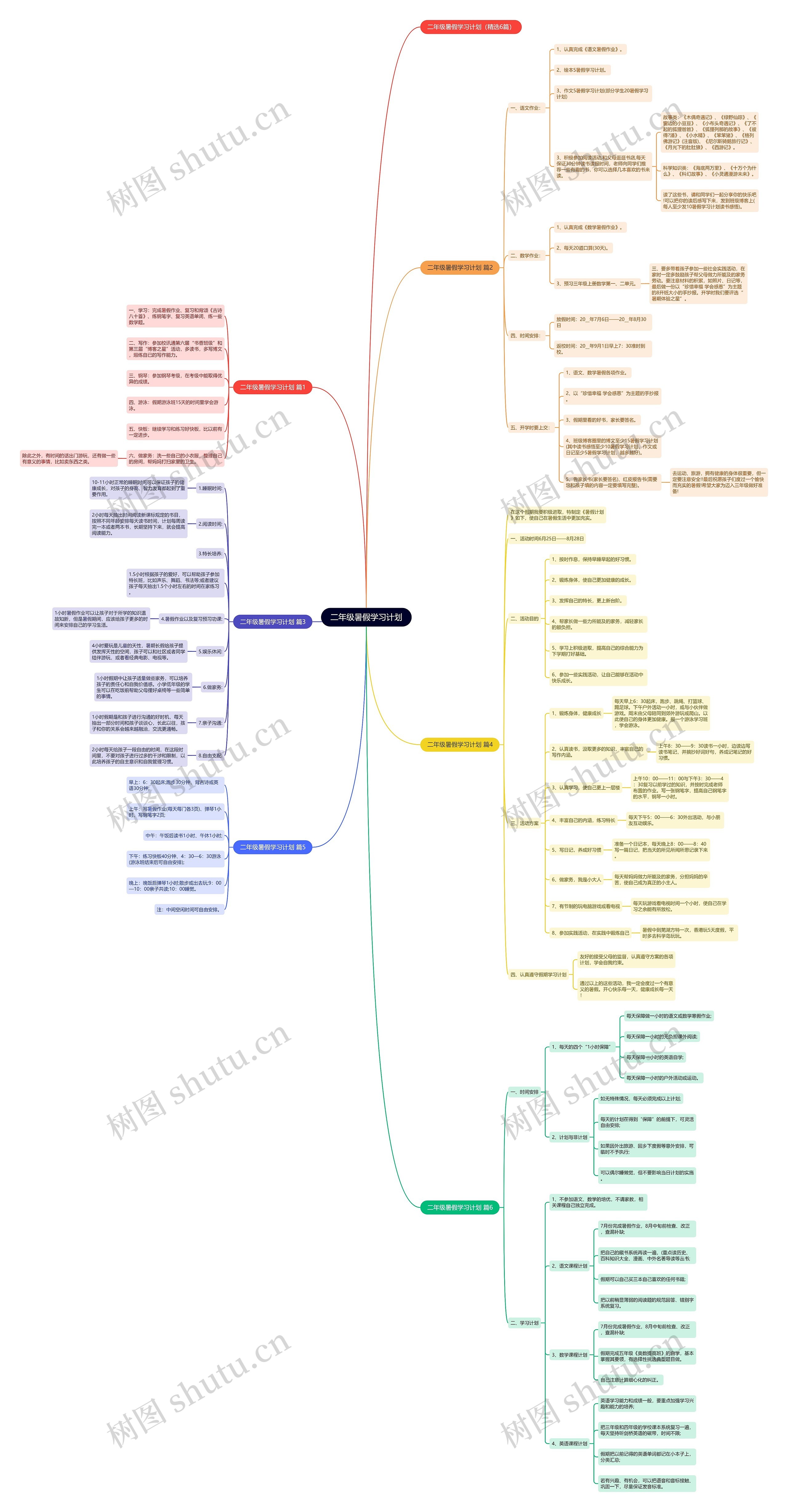 二年级暑假学习计划