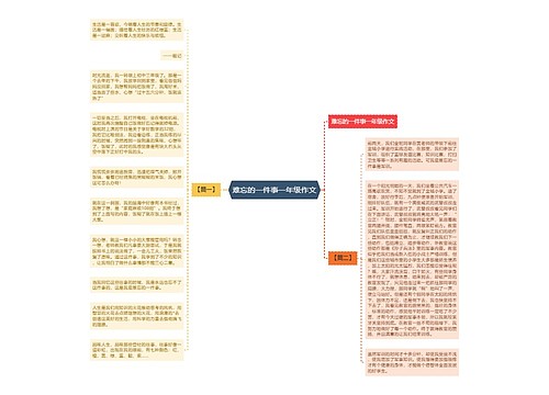 难忘的一件事一年级作文