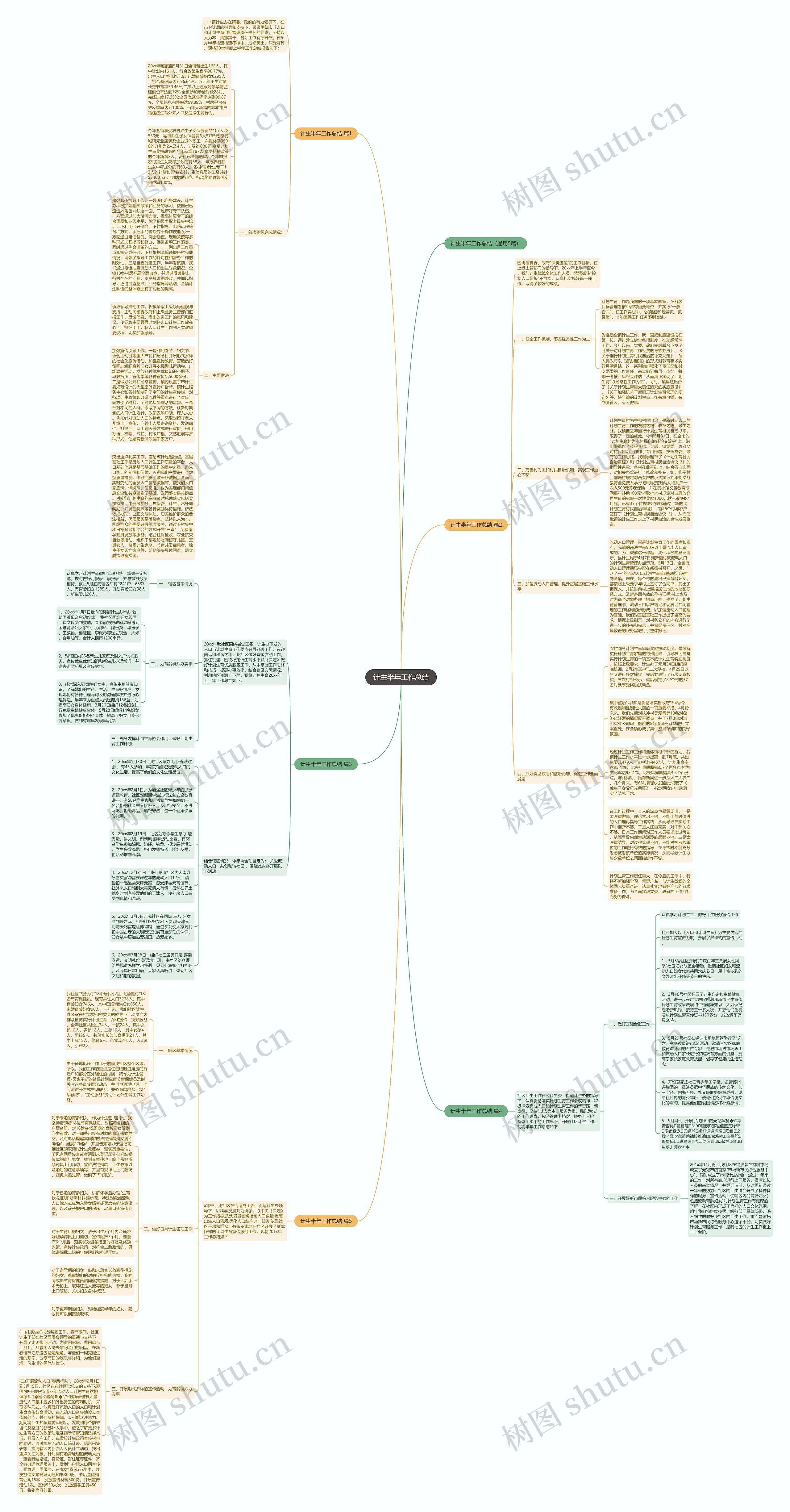 计生半年工作总结思维导图