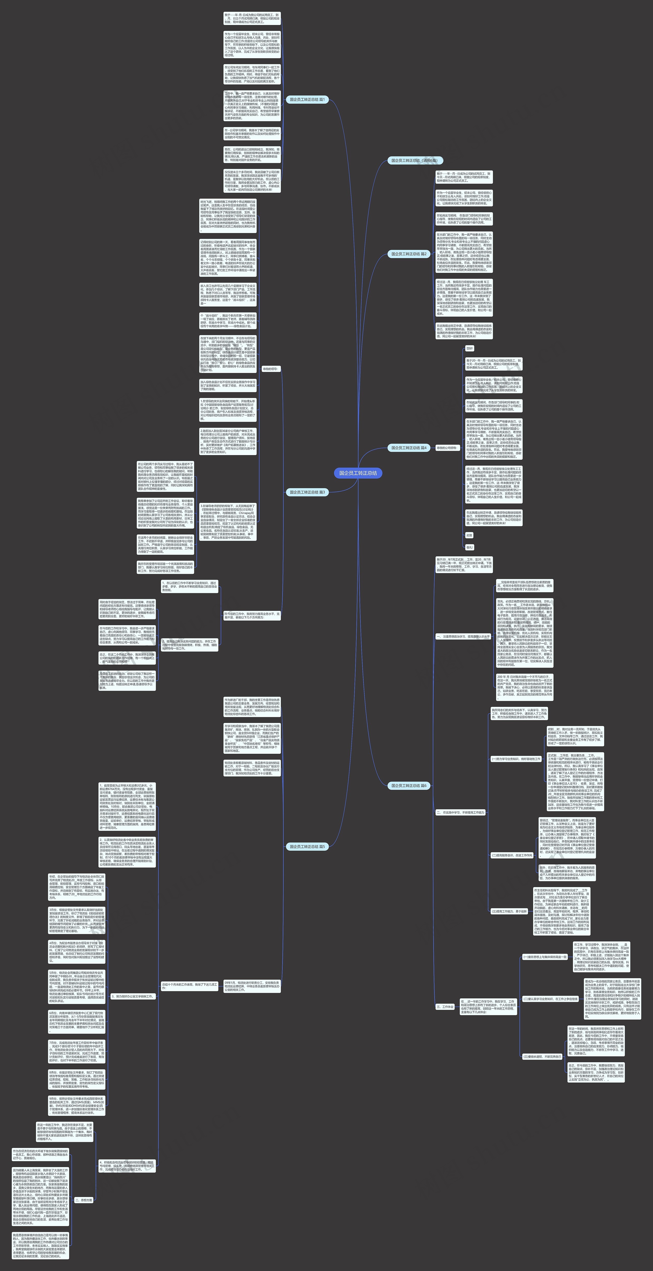 国企员工转正总结思维导图