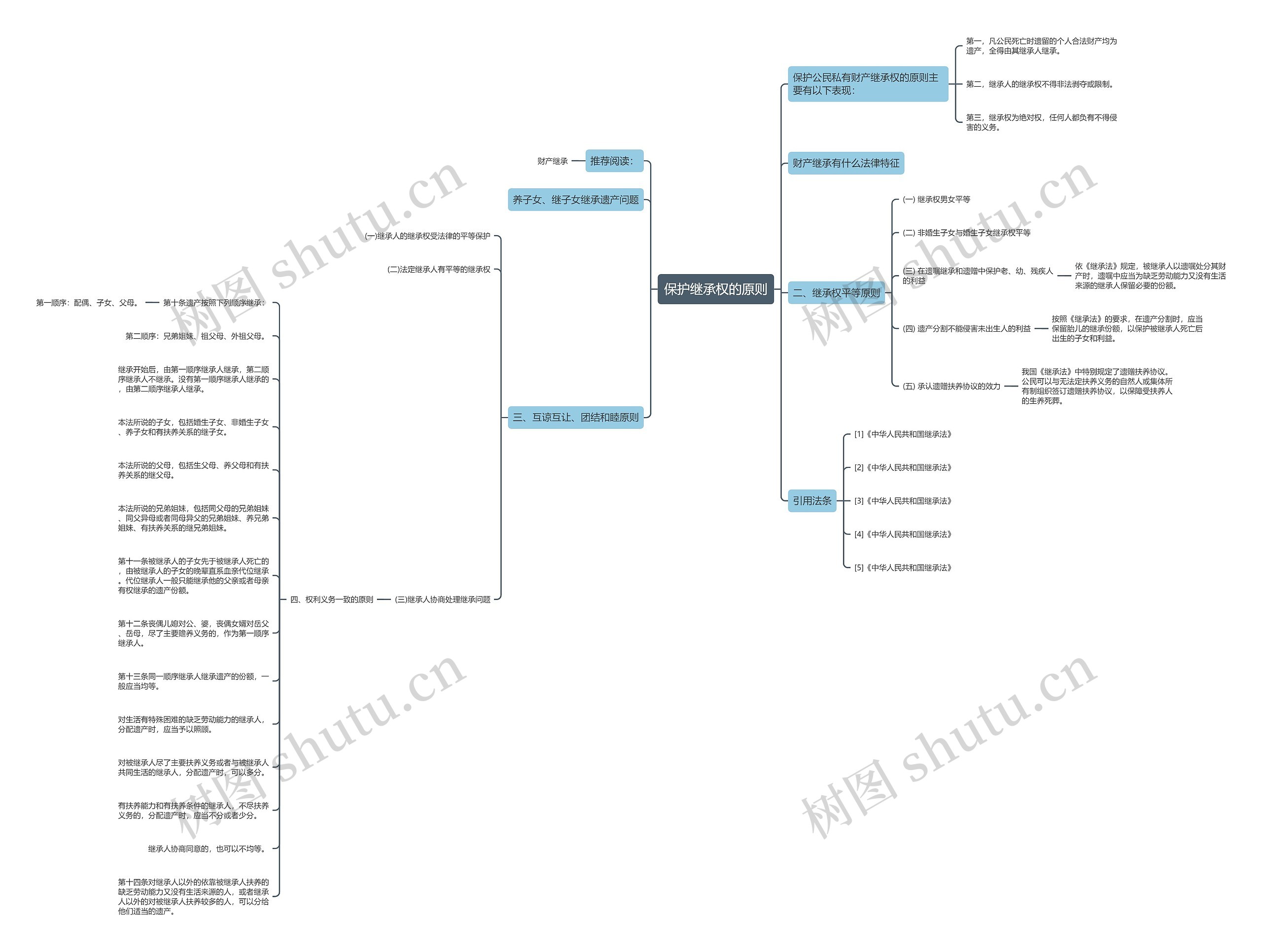 保护继承权的原则思维导图