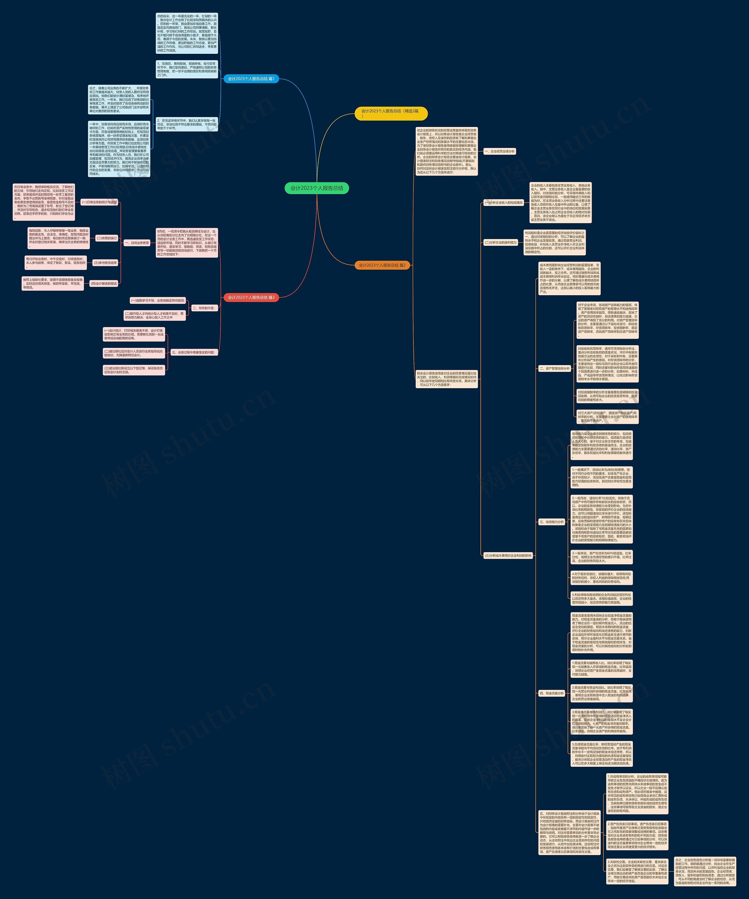 会计2023个人报告总结思维导图
