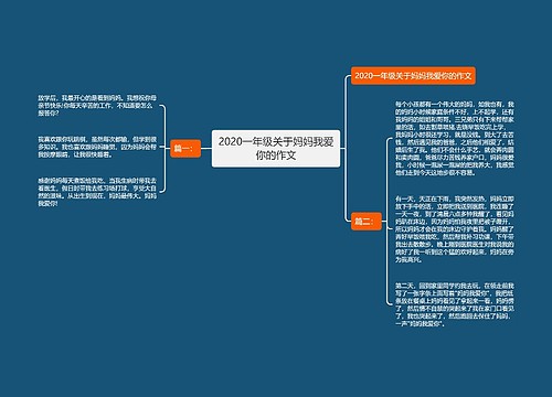 2020一年级关于妈妈我爱你的作文