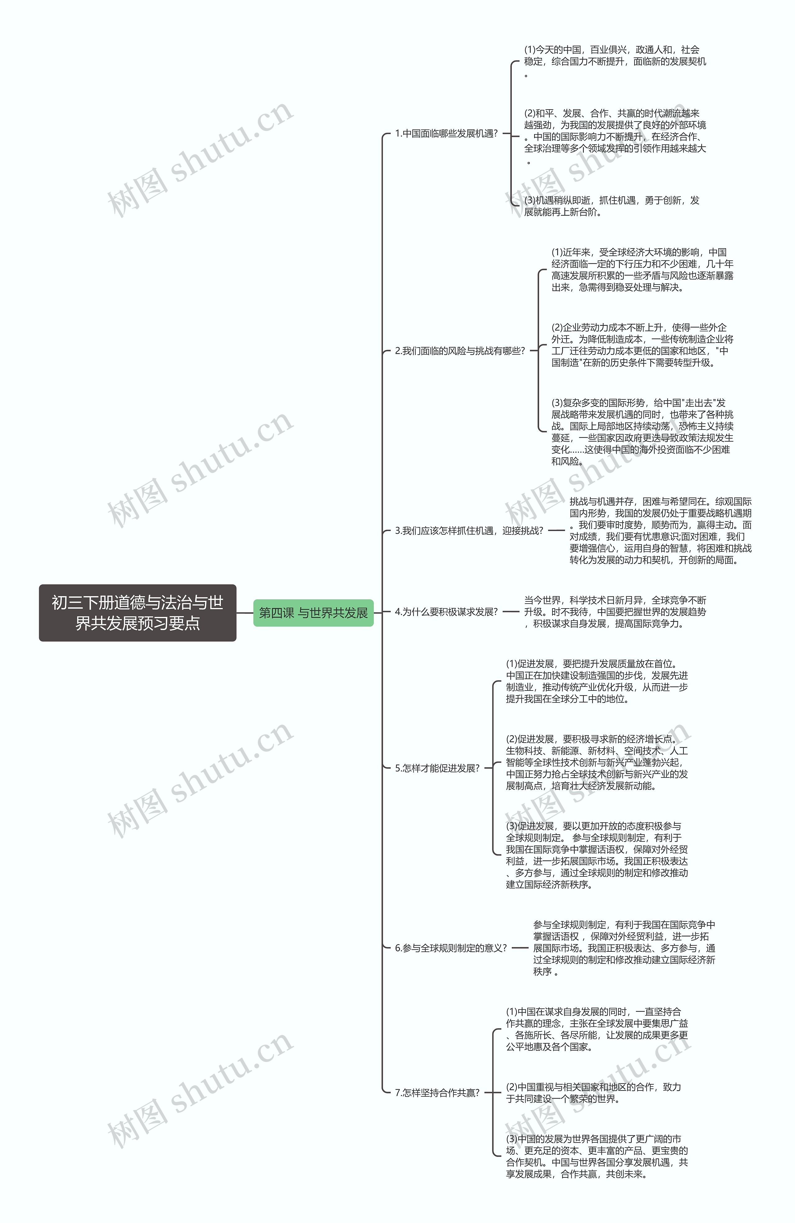 初三下册道德与法治与世界共发展预习要点