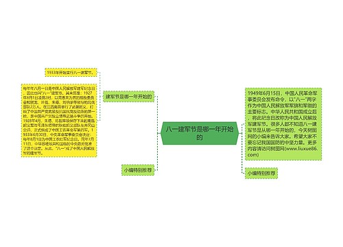 八一建军节是哪一年开始的