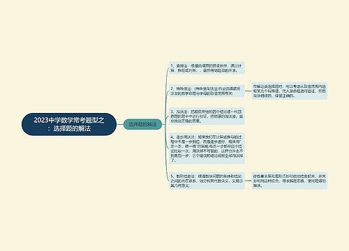 2023中学数学常考题型之：选择题的解法