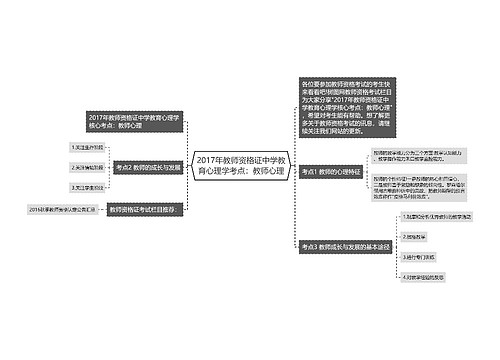 2017年教师资格证中学教育心理学考点：教师心理