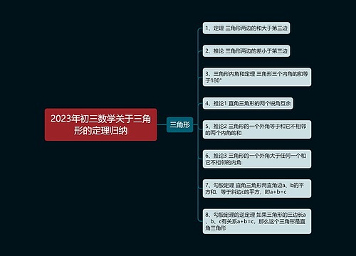 2023年初三数学关于三角形的定理归纳