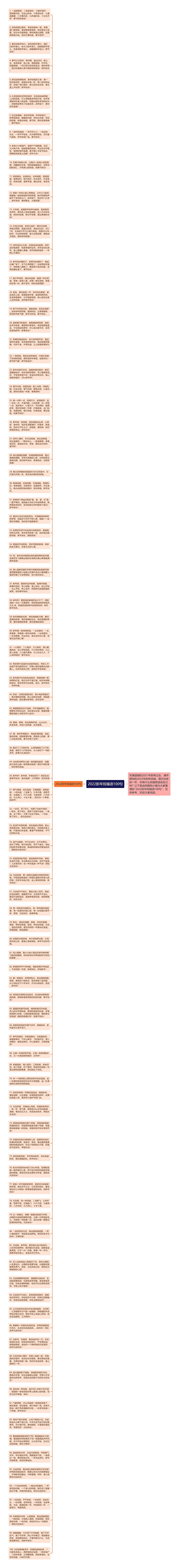 2022新年祝福语100句思维导图