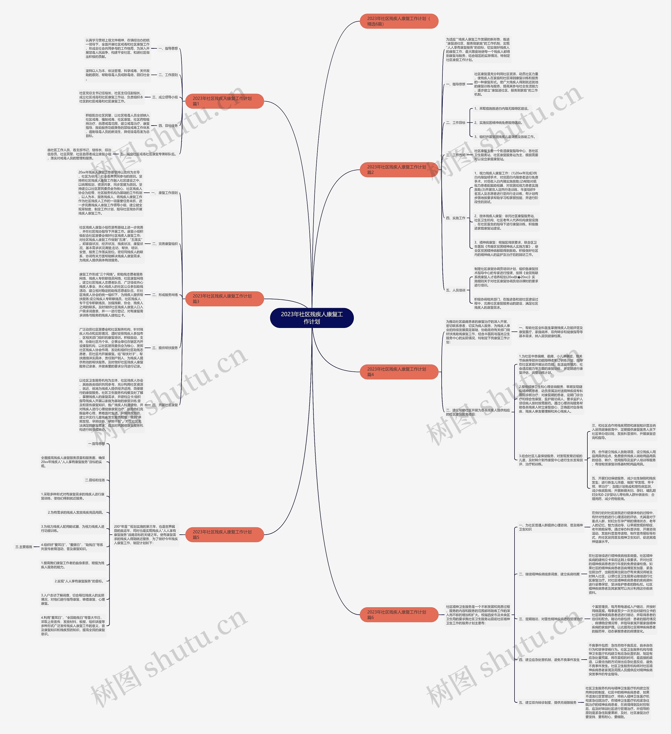 2023年社区残疾人康复工作计划思维导图