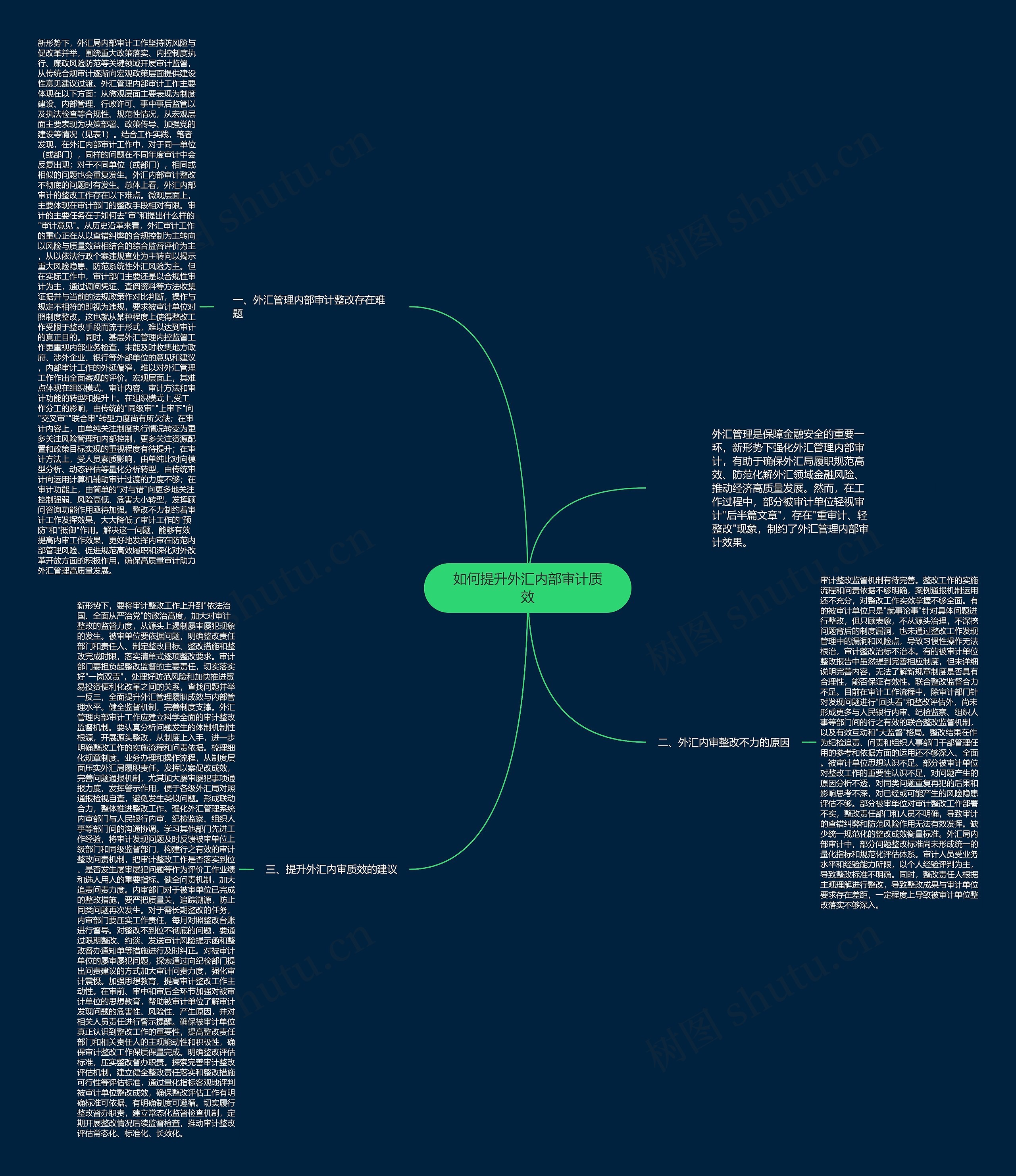 如何提升外汇内部审计质效思维导图