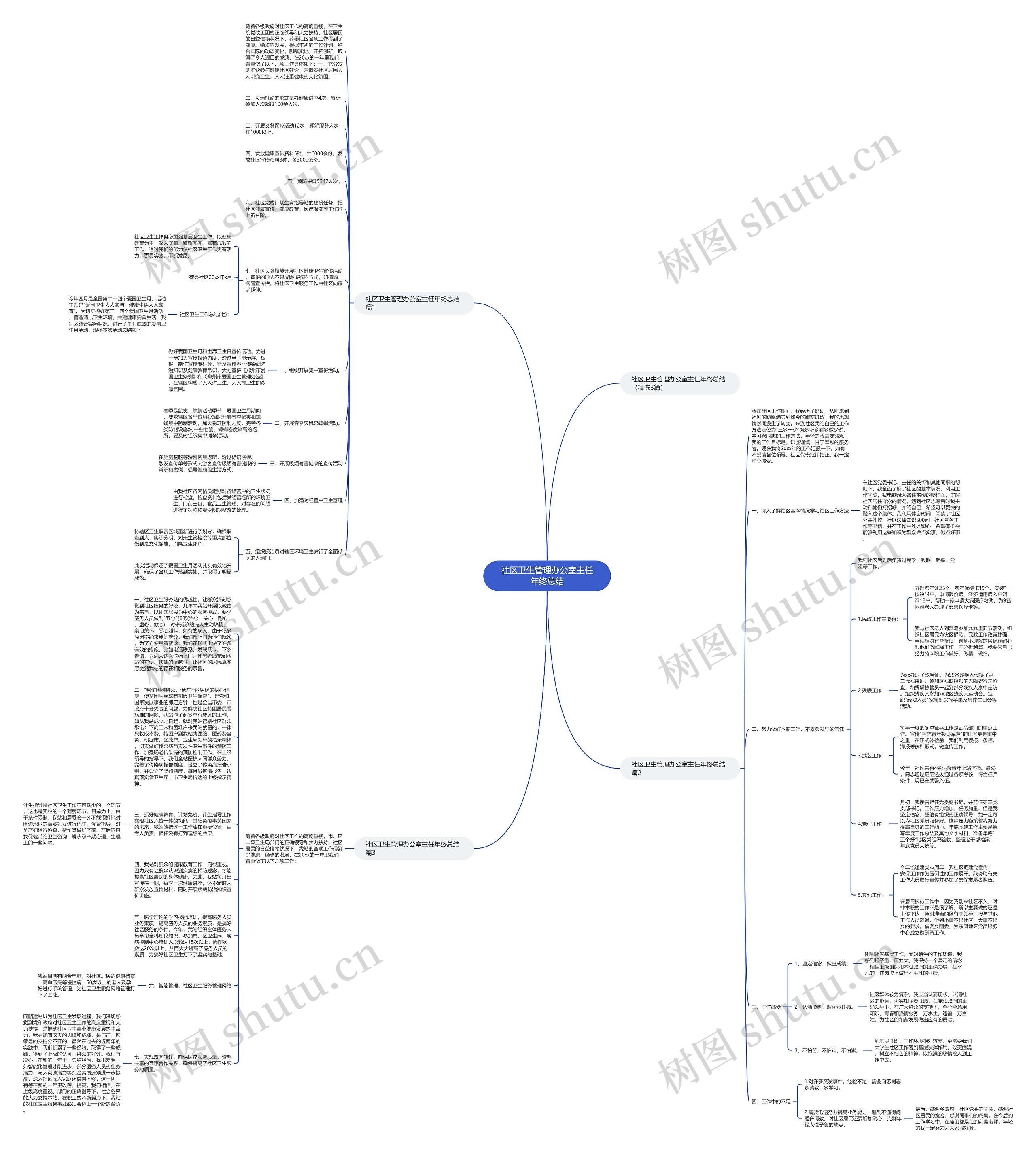 社区卫生管理办公室主任年终总结思维导图