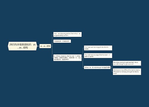 2023九年级英语知识：as…as…结构