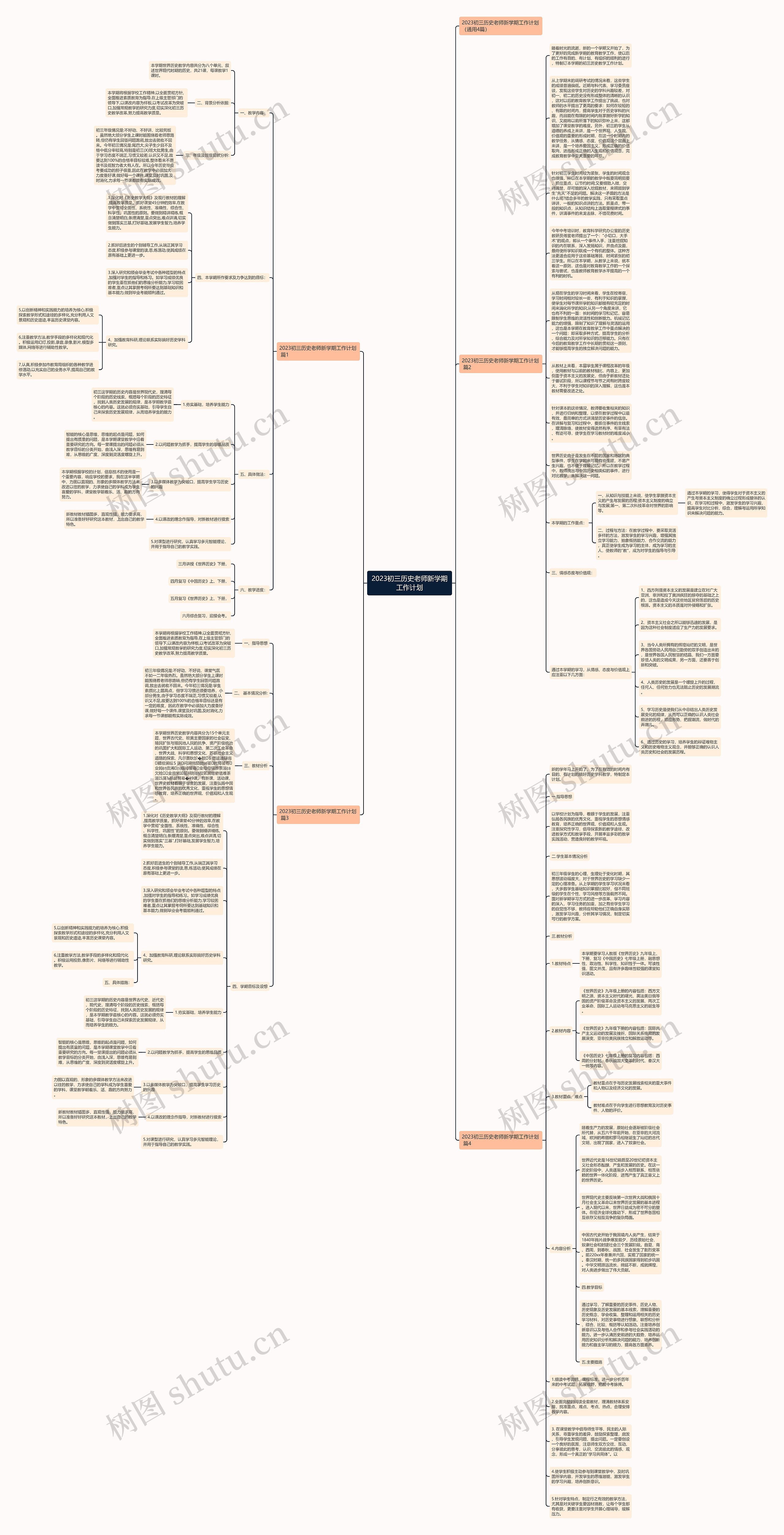 2023初三历史老师新学期工作计划思维导图