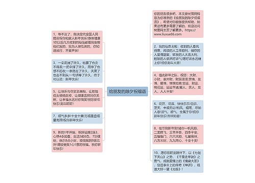 给朋友的除夕祝福语思维导图