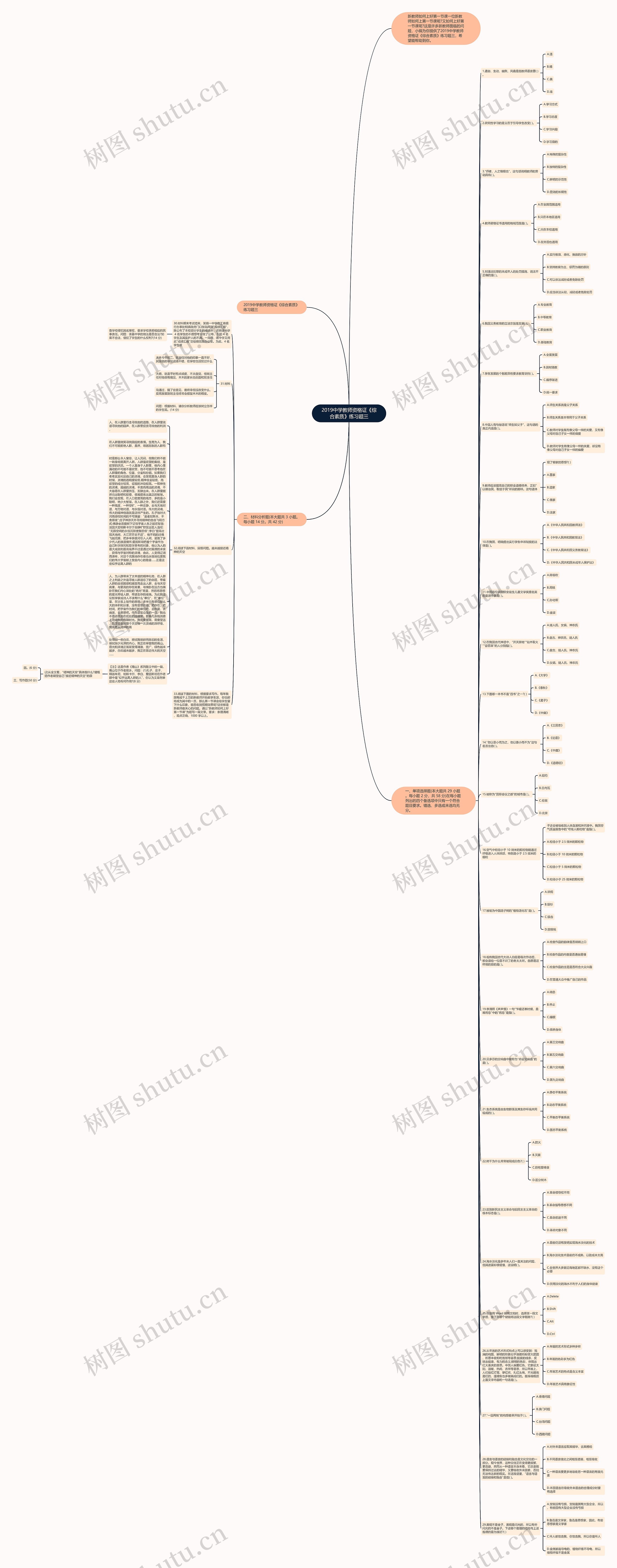 2019中学教师资格证《综合素质》练习题三思维导图