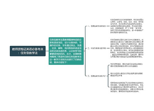 教师资格证英语必备考点：任务型教学法