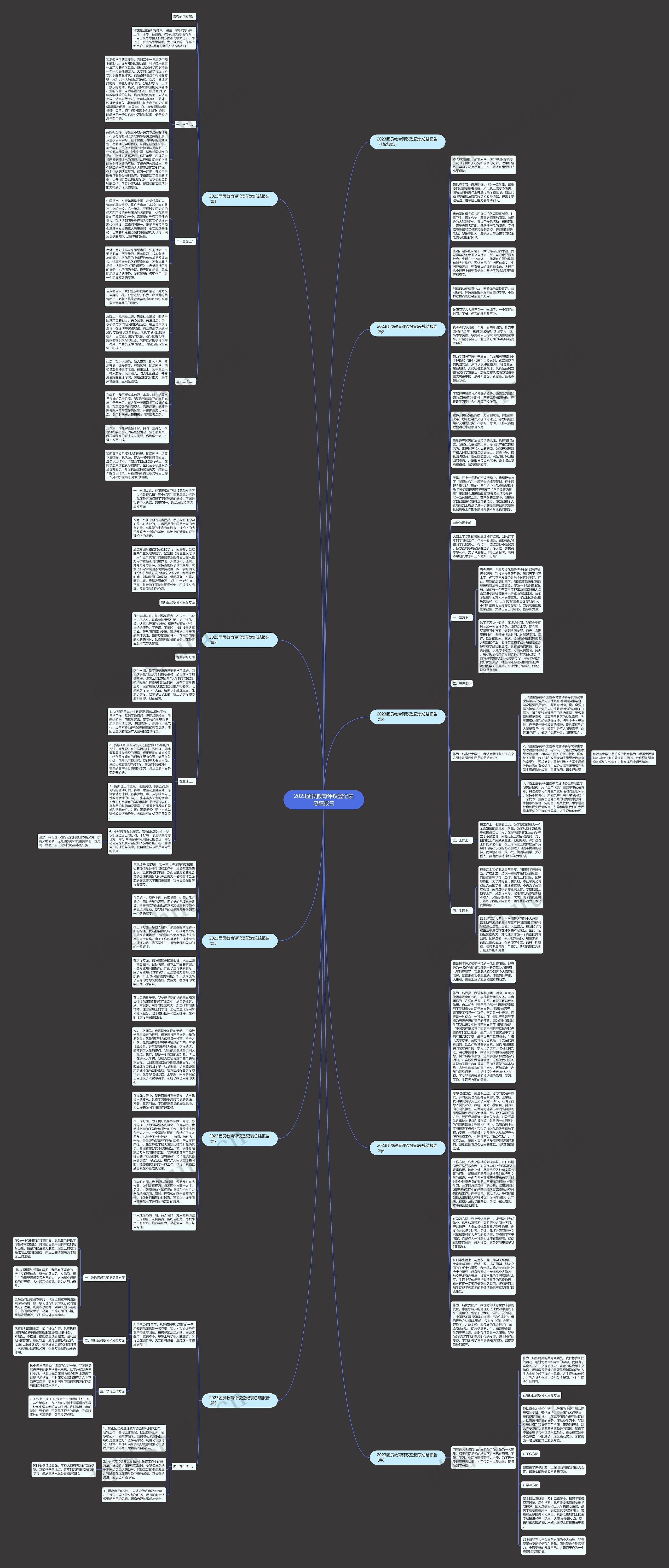 2023团员教育评议登记表总结报告思维导图