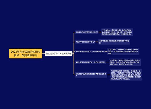 2023年九年级政治知识点复习：在实践中学习