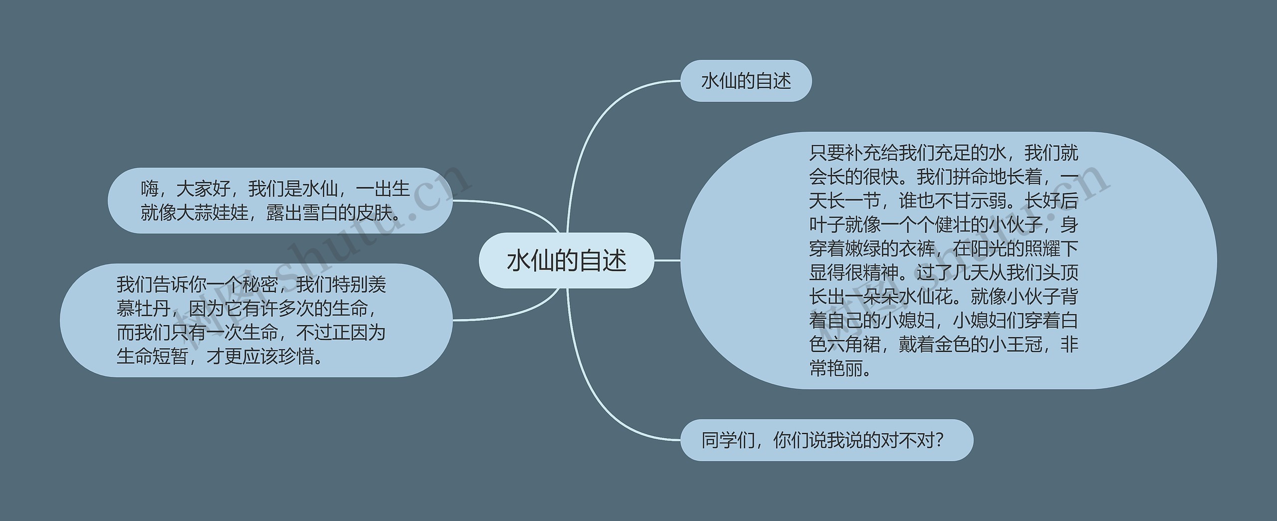 水仙的自述思维导图