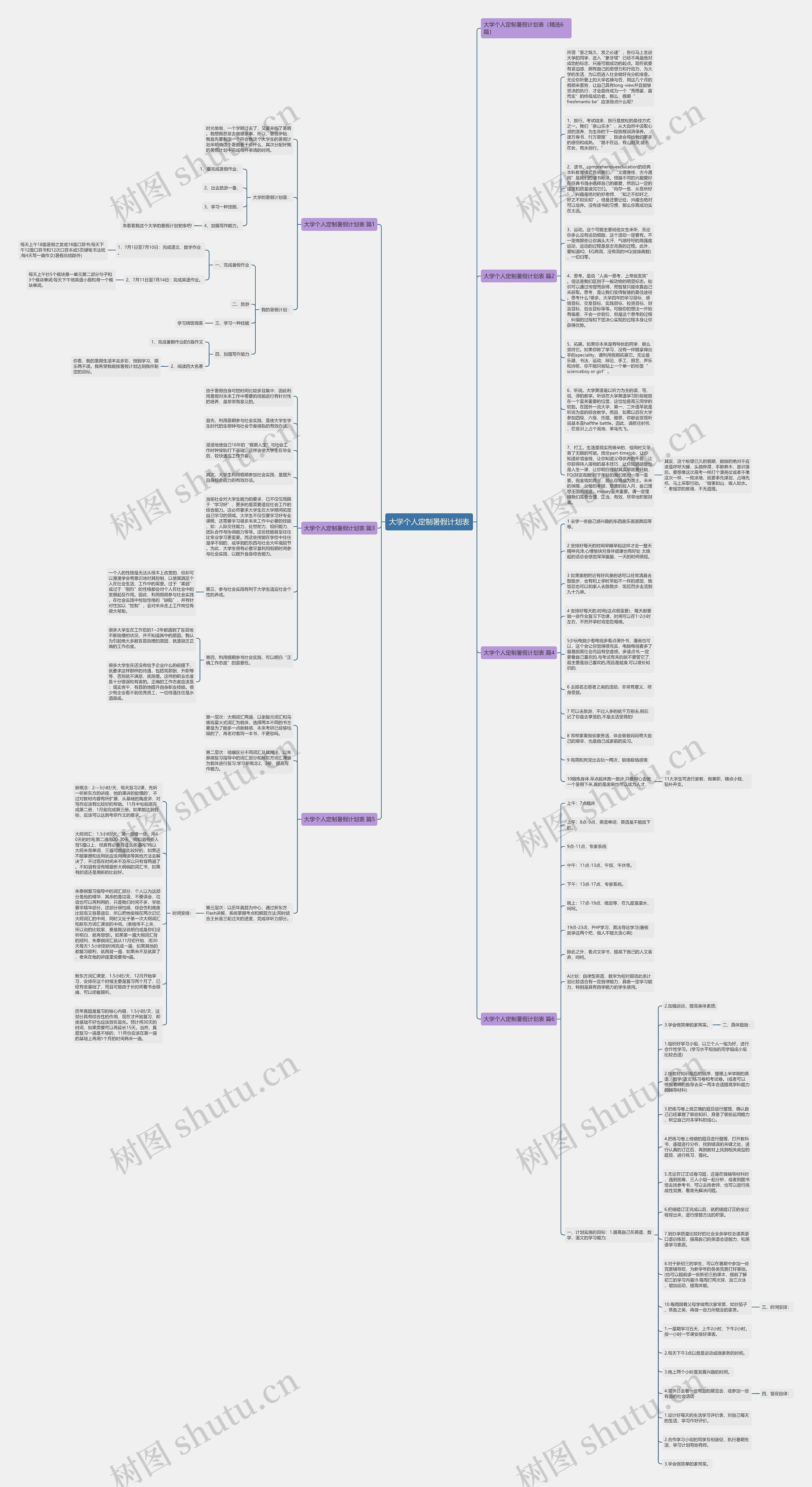 大学个人定制暑假计划表