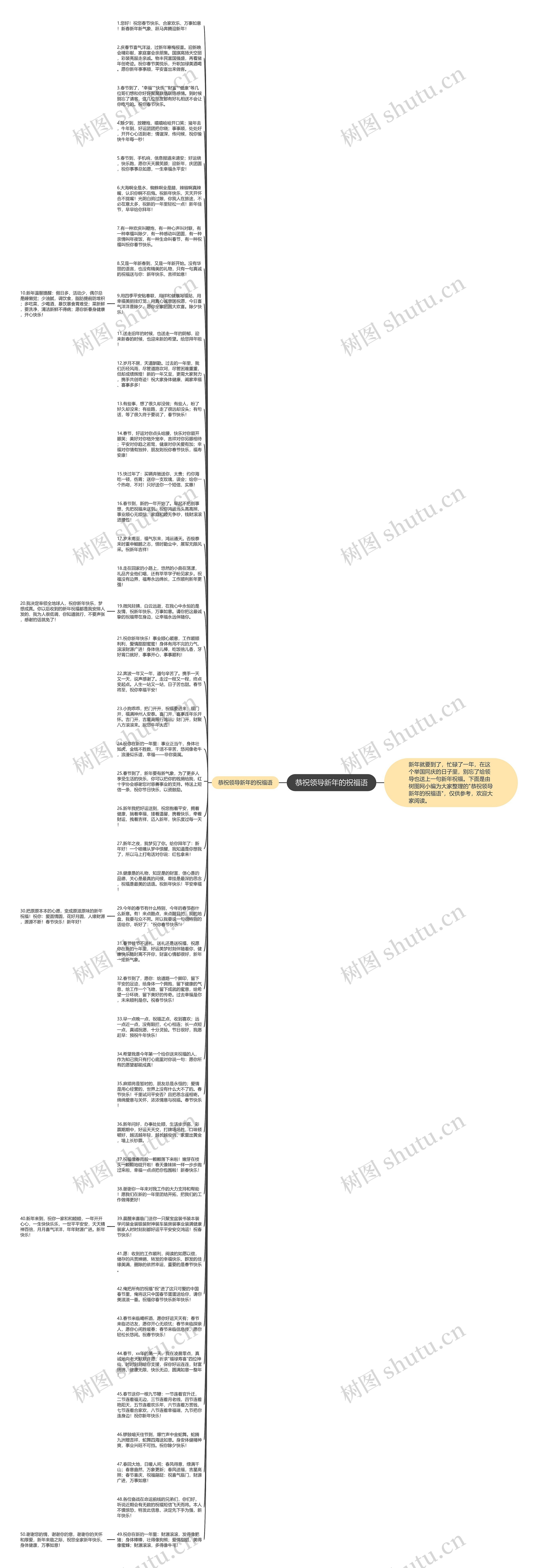 恭祝领导新年的祝福语思维导图