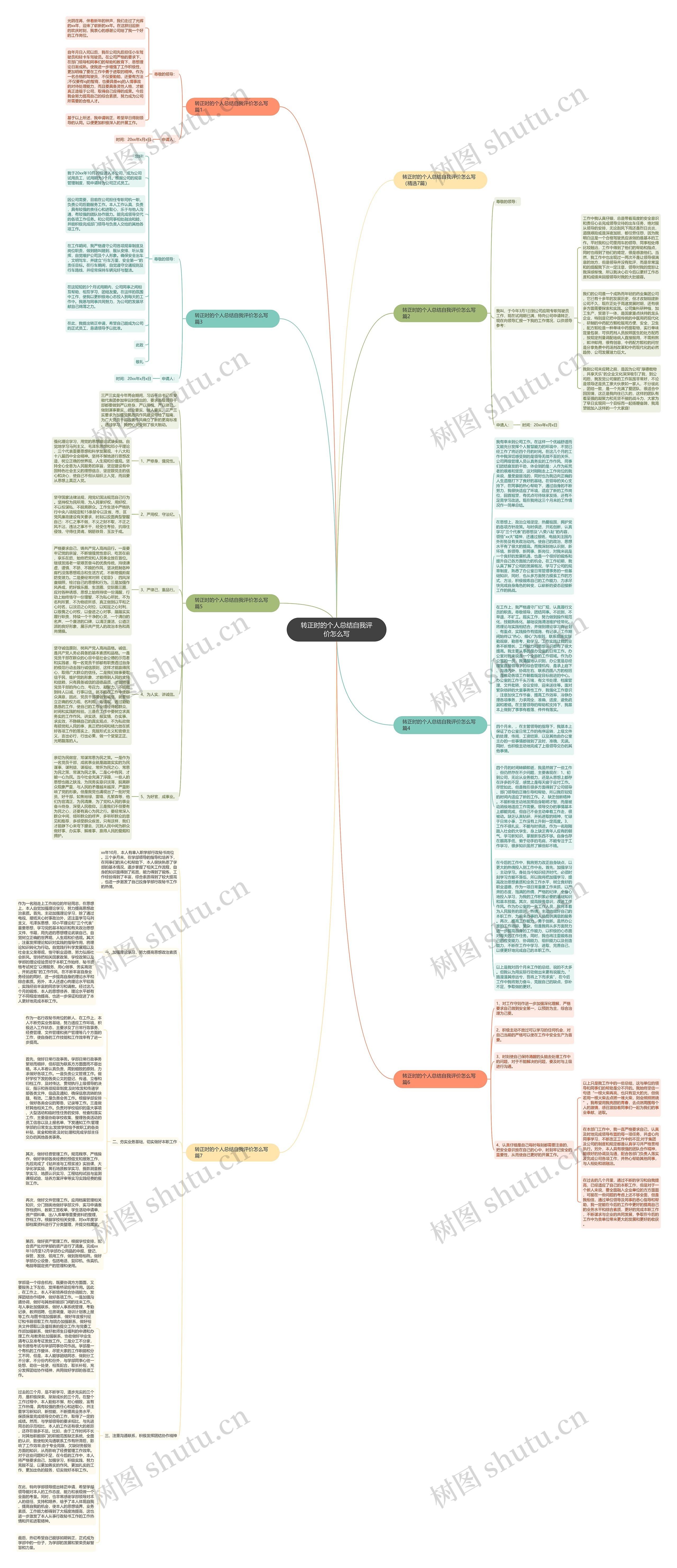 转正时的个人总结自我评价怎么写思维导图