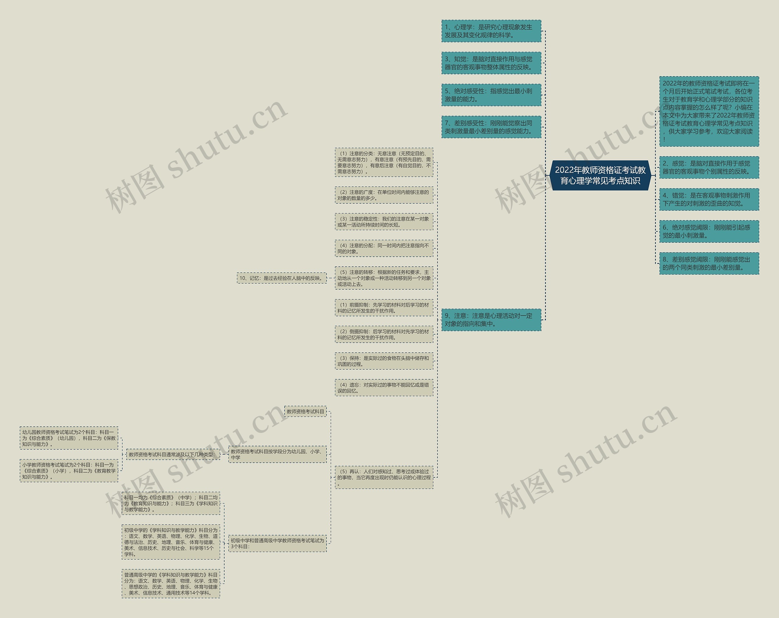 2022年教师资格证考试教育心理学常见考点知识思维导图