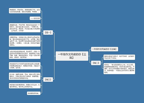 一年级作文同桌的你【三篇】