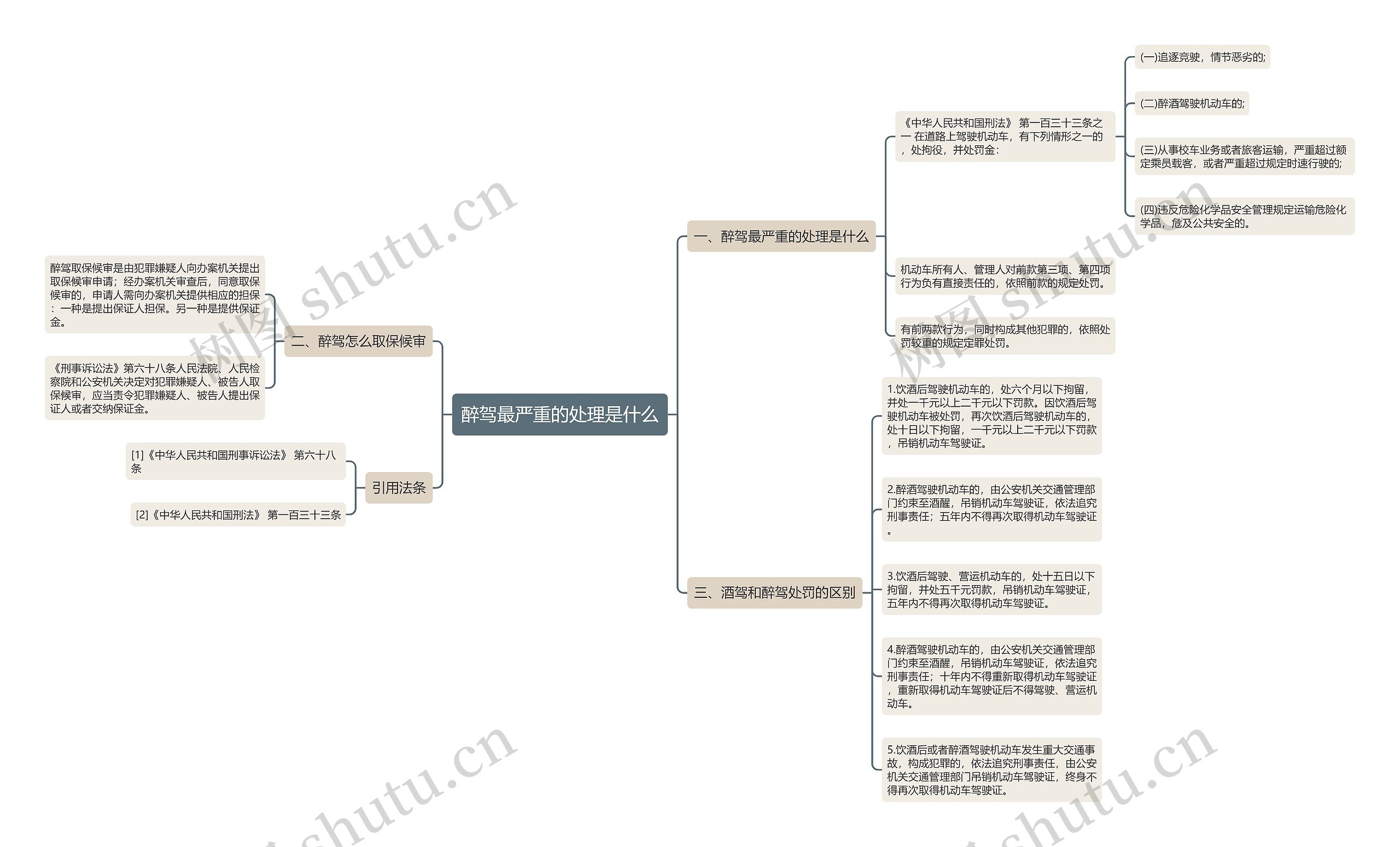 醉驾最严重的处理是什么思维导图