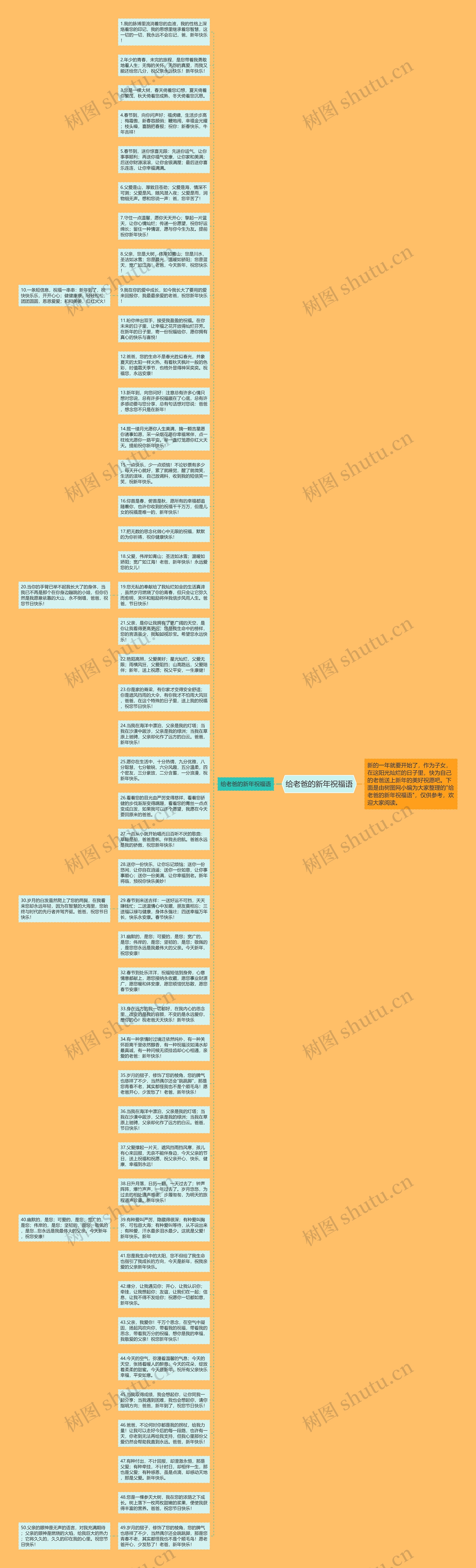 给老爸的新年祝福语思维导图