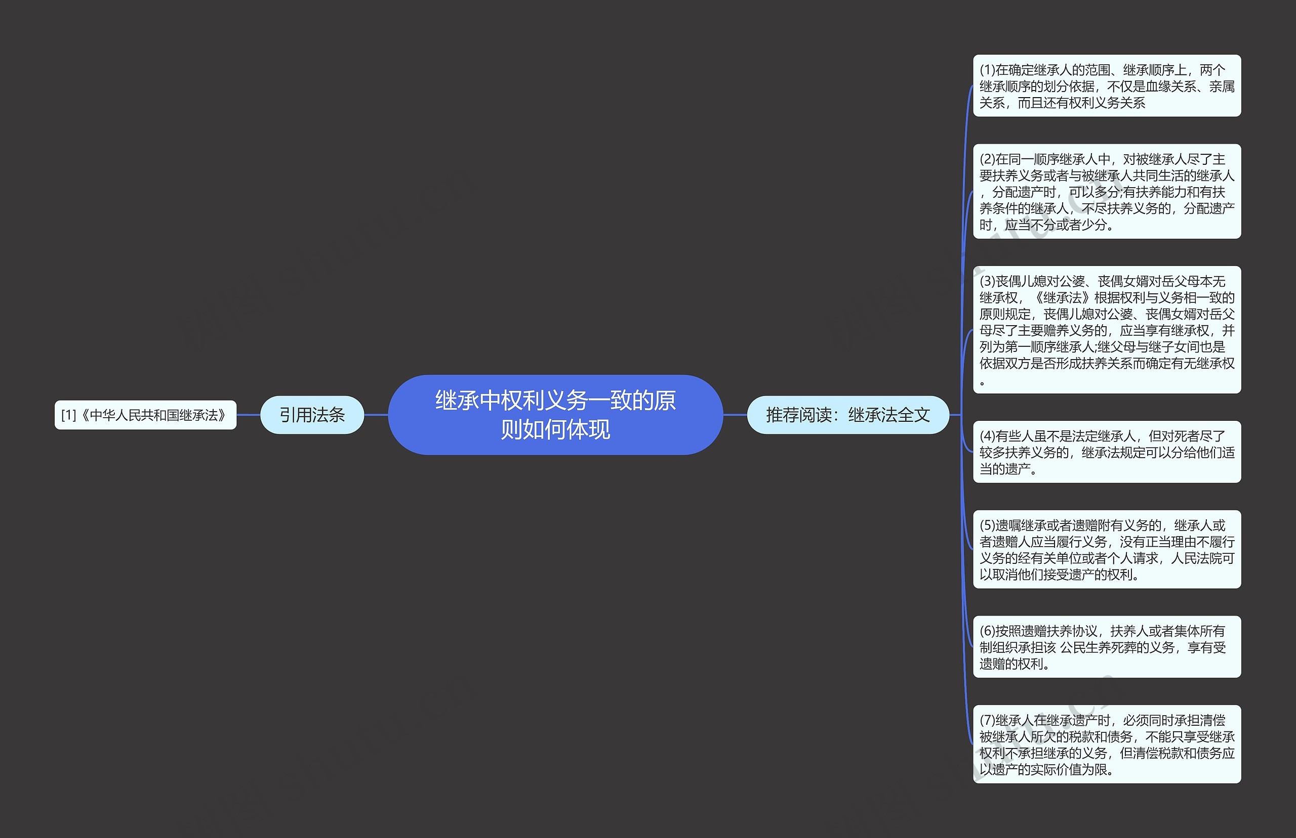 继承中权利义务一致的原则如何体现思维导图