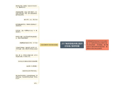 2017教师资格讲课过程评价标准之教学技能