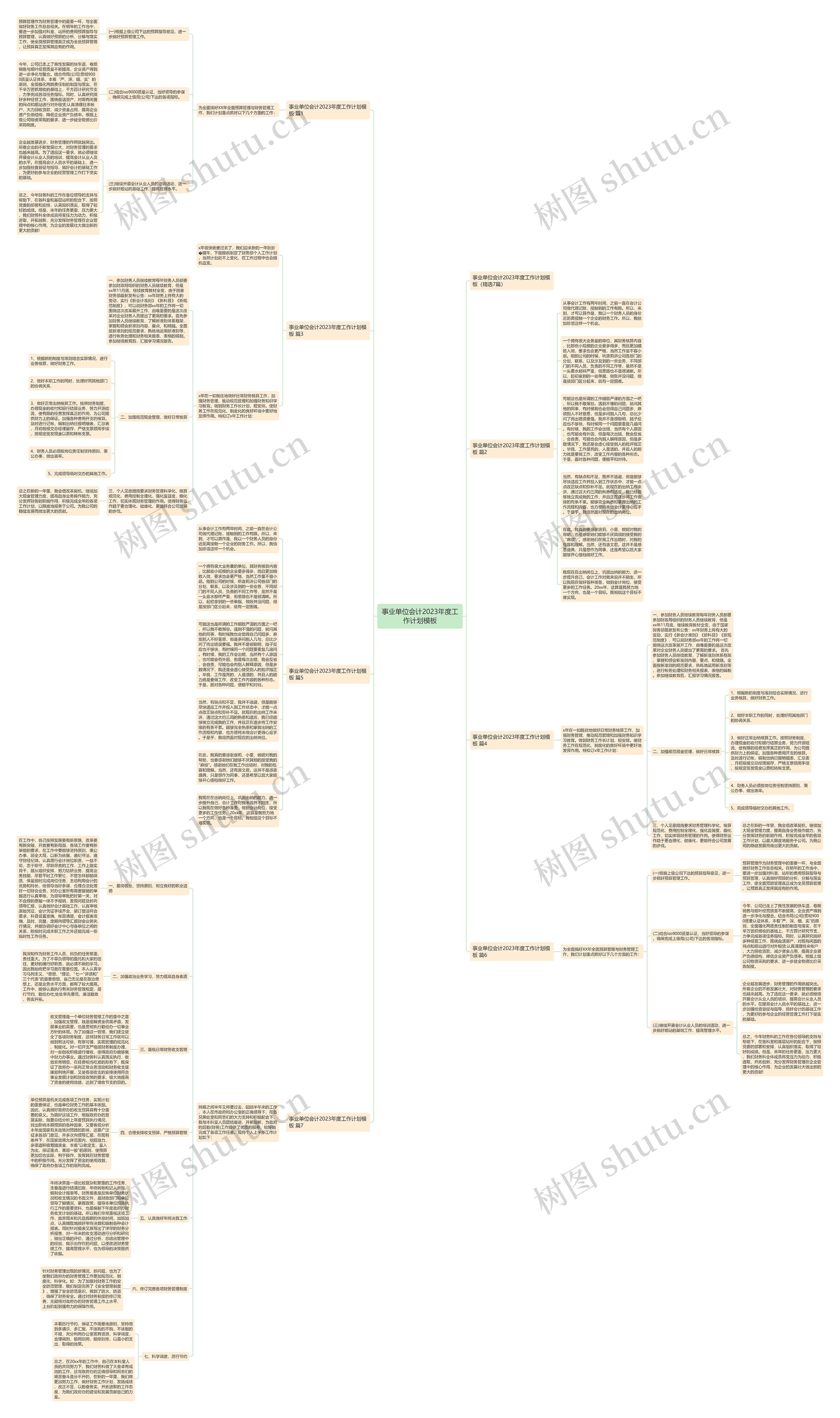 事业单位会计2023年度工作计划思维导图