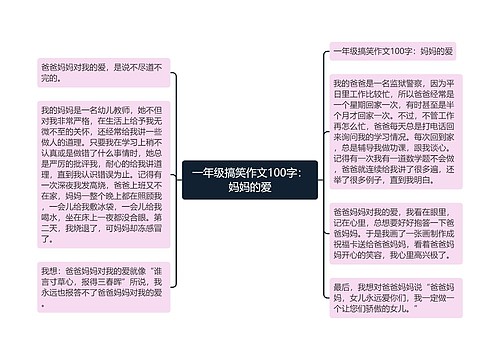 一年级搞笑作文100字：妈妈的爱