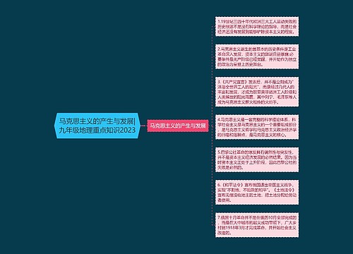 马克思主义的产生与发展|九年级地理重点知识2023