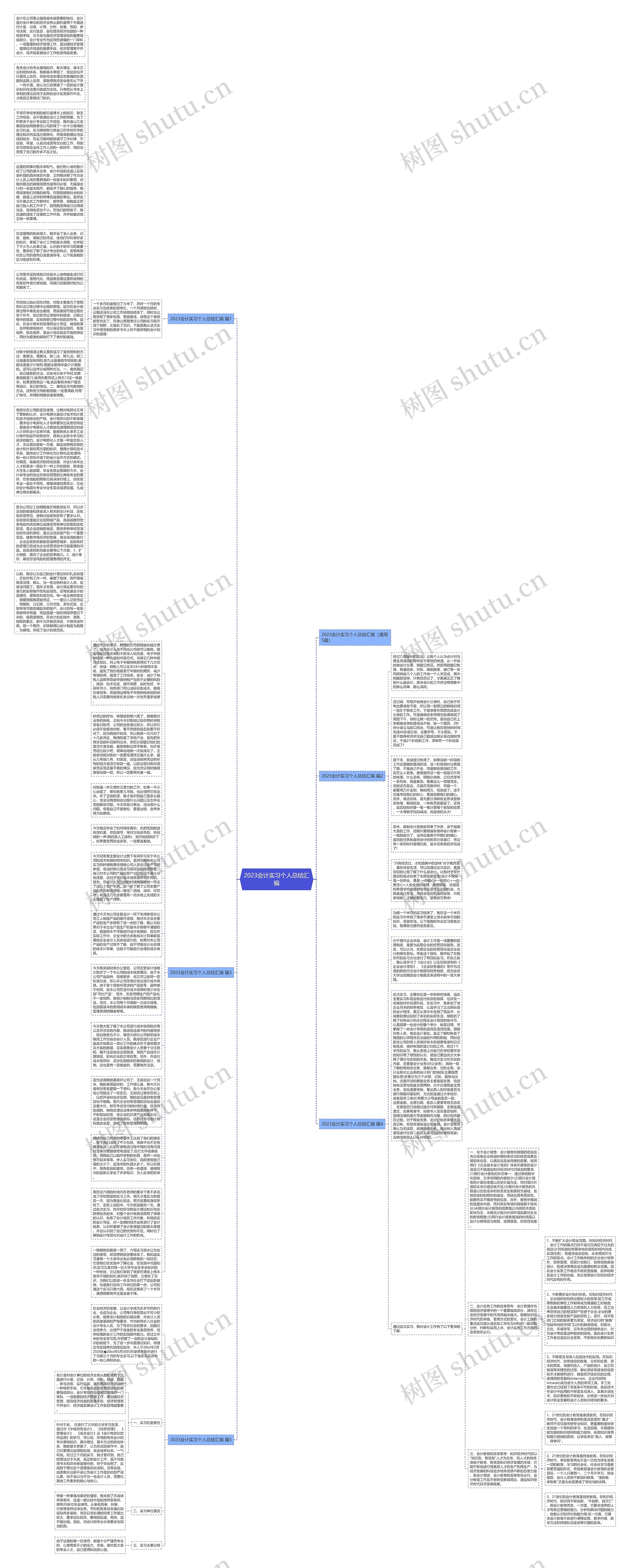 2023会计实习个人总结汇编思维导图