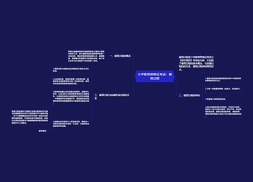 小学教师资格证考试：德育过程