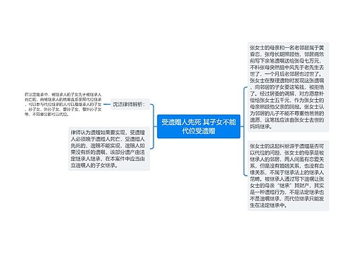 受遗赠人先死 其子女不能代位受遗赠