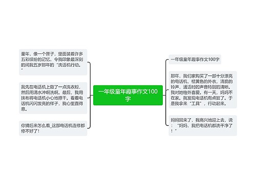 一年级童年趣事作文100字